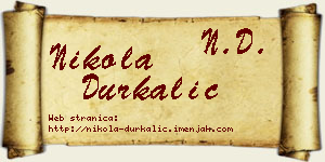 Nikola Durkalić vizit kartica
